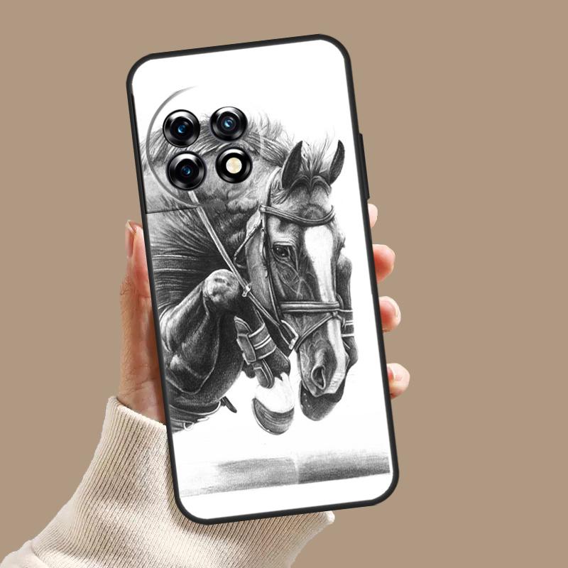 Horse Sketch Case For OnePlus Nord 5 CE 3 4 Lite N20 N30 OnePlus 15 13 12 11 8 9 10 Pro 10T 13T 13R Cover
