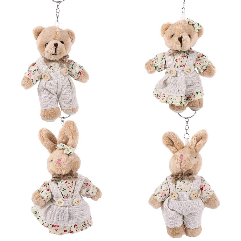 PP Cotton Korean Style Key Buckle Rabbit Pendant Plush Doll Key Chain Women Key Holder Bear Pendant