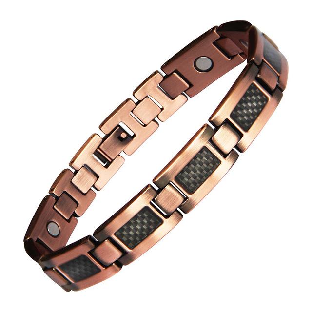 22CMTrendy Pure Copper Magnetic Pain Relief Bracelet for Men Therapy Magnets Bangle Link Chain Women Health Care Jewelry Wholesale
