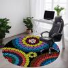 1pc Colorful Circular Pattern Carpet, Round Non Slip Durable Large Size Office Carpet, Suitable for Office