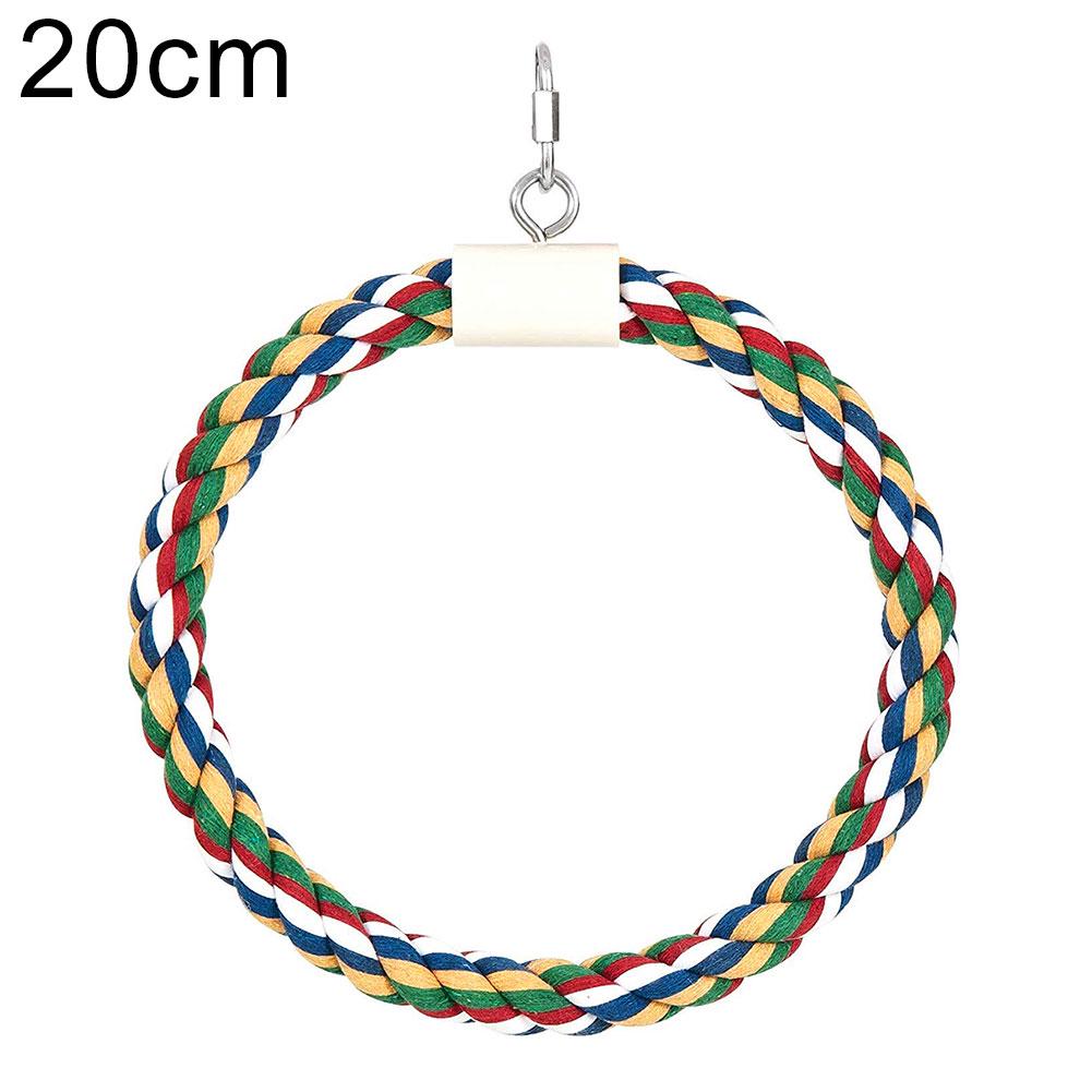 

Игрушка Puntos Chew Play для домашних животных, птиц, попугаев, хлопковая веревка, круглая подставка для кольца, подвесная клетка-качалка 20cm