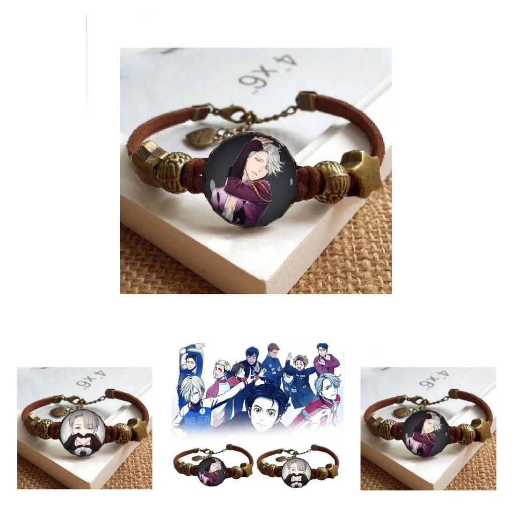 Yuri On Ice Cartoon Character Hand Chain Decorative Glass Wristband For Fans