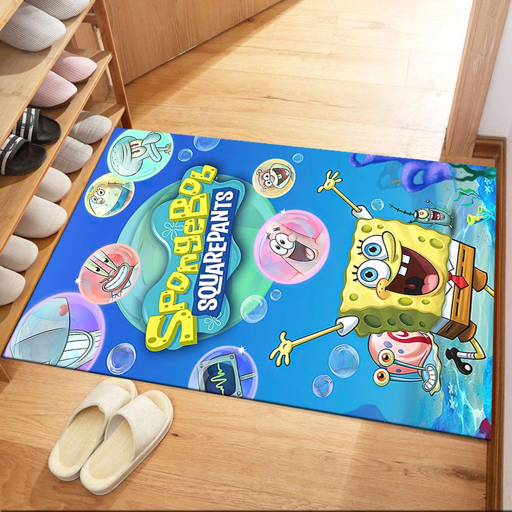 Spongebob Movie Night Square Rugs Are a Great Choice for Living Rooms, Bedrooms, Home Décor, and As Gifts.