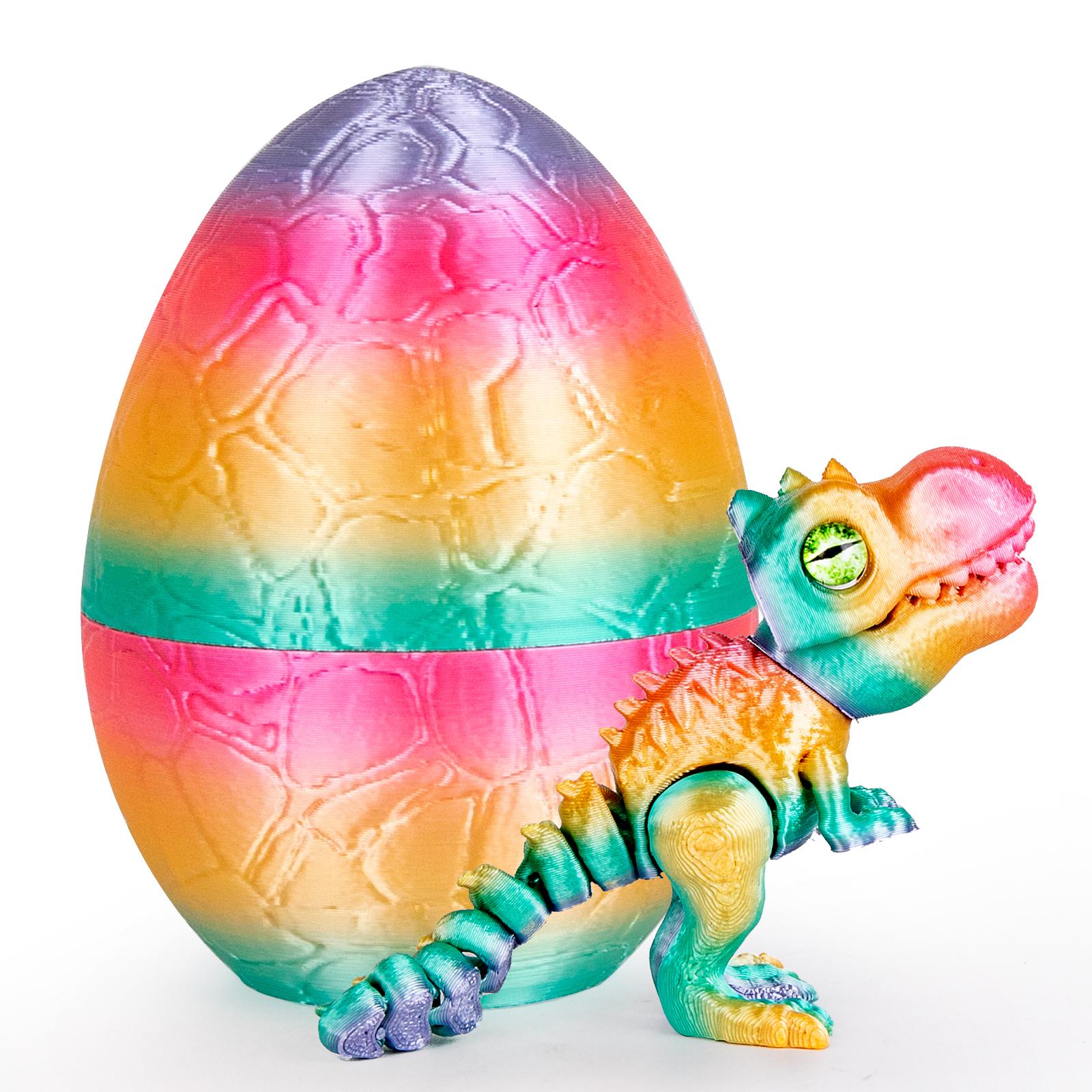 

3D Printed Dragon Egg With Articulated Dinosaur Toy, Movable Joint Fidget Toy For Kids & Adults, Cool Office Desk Decor Gift S
