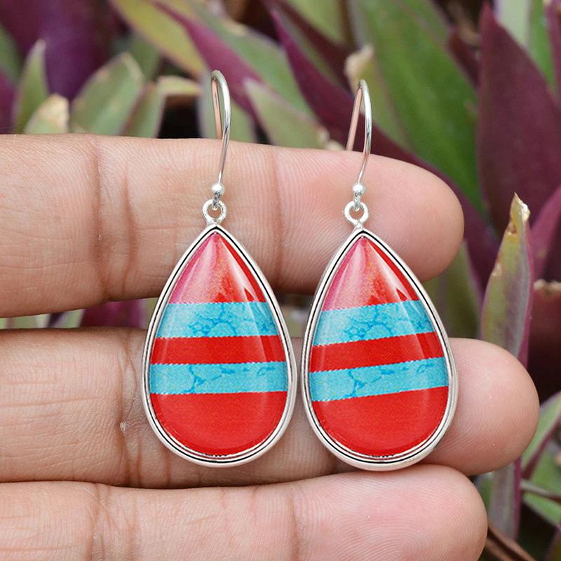 

European and American Retro Stickers, Water Droplet Earrings, Female Personality, Hong Kong Style Design, Versatile Zircon
