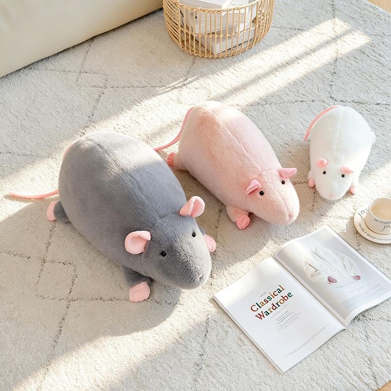 18-60cm Adorable Mouse Simulation Lifelike Fancy Rat Plush Toys Kawaii Stuffed Animals Soft Fatty Mouse Girls Appease Doll Gifts