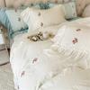 Komplet pościeli koronkowej dla dziewczynek, poszwa na kołdrę księżniczki z prześcieradłem, miękka bawełna prana, francuskie romantyczne tekstylia domowe, eleganckie i miękkie