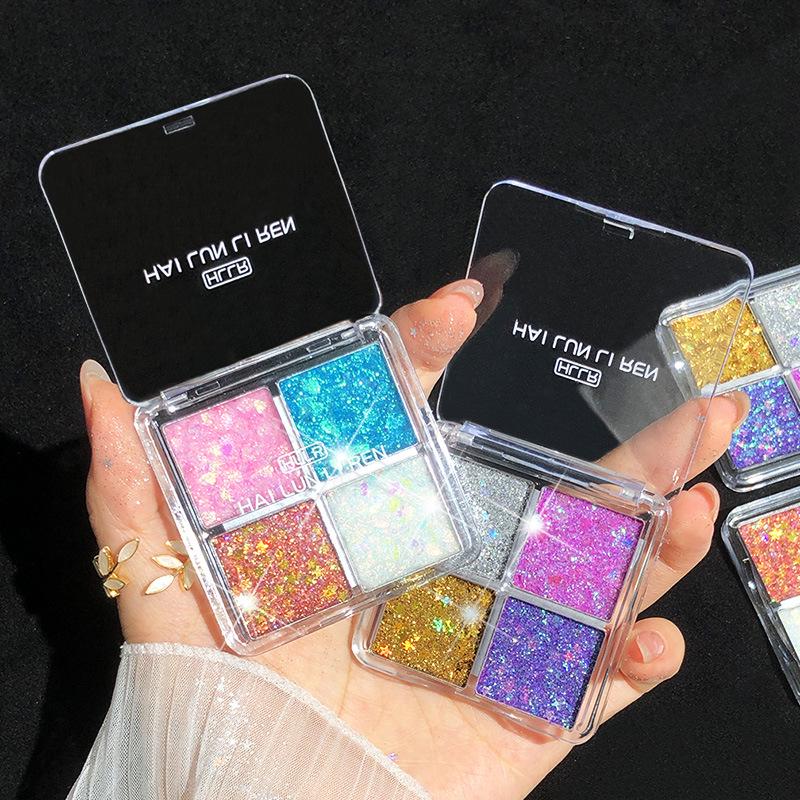 Palette Ombretti Glitter Quattro Colori per Bambini - Trucco Scenico & Glitter Grande Scintillante