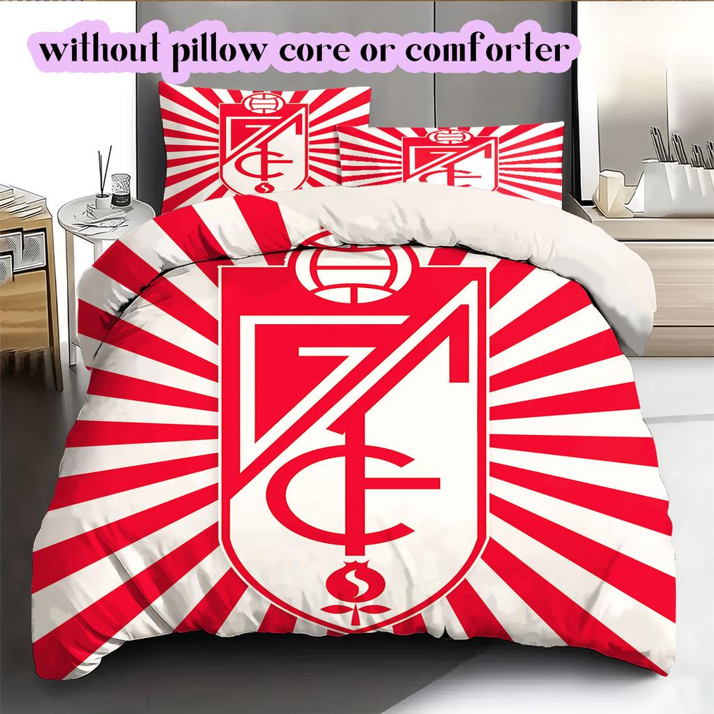 Granada CF football Pattern Bedding,Quilt Set Quilt Cover Pillowcase Home Birthday Gift (1*duvet cover+2*pillowcase,without core)
