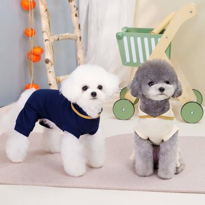 Nuovi vestiti per animali domestici a quattro zampe per primavera ed estate, piccolo orsacchiotto carino, maniche corte, casual, vestiti per sterilizzazione gatto femmina, vestiti