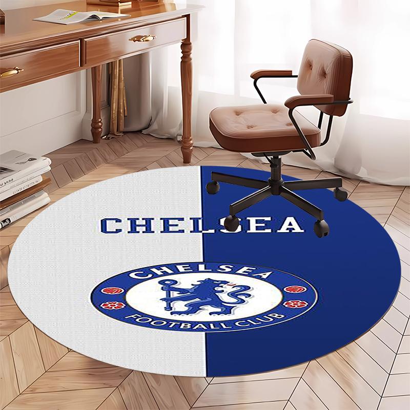Chelsea Football Club Printed Round Rug Carpet Chair Rug Area Rug Entryway Doormats,for Office Chair Living Room Bedroom Kitchen Room.
