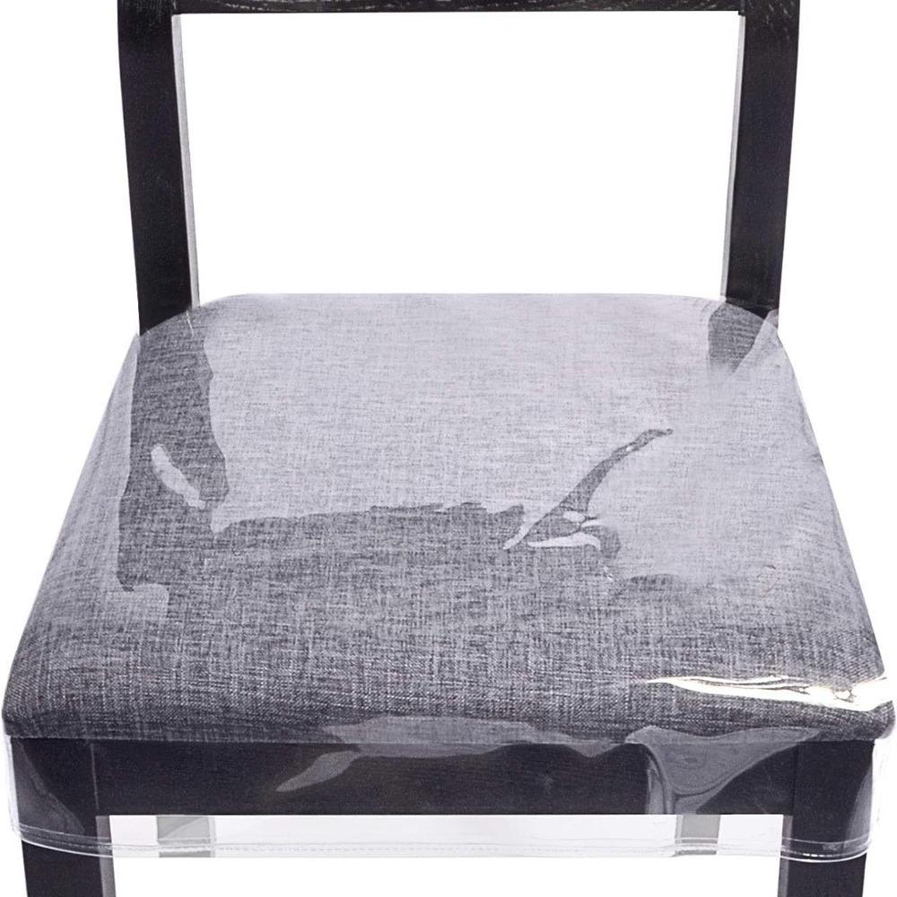 Scratch Resistant Transparent Chair Cover Dust-proof Chair Cushion Cover  Dining Room 22.05x17.01x4.02in прозрачный