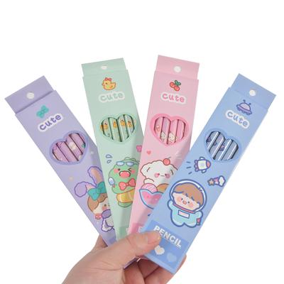 6 ΤΕΜ/σετ Μολύβι με μοτίβο ζώων Kawaii Παιδικό μολύβι σκίτσο με λαστιχένια γόμα Φοιτητικό μολύβι γραφής