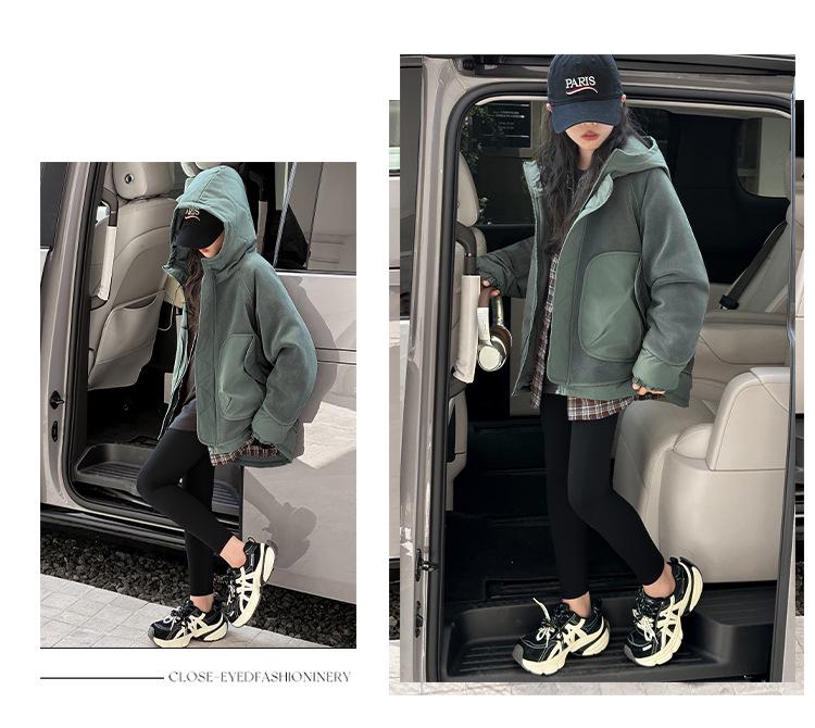 2025 Girls' Aoli Velvet Warm Cotton-Padded Top - Autumn/Winter Outerwear for Kids