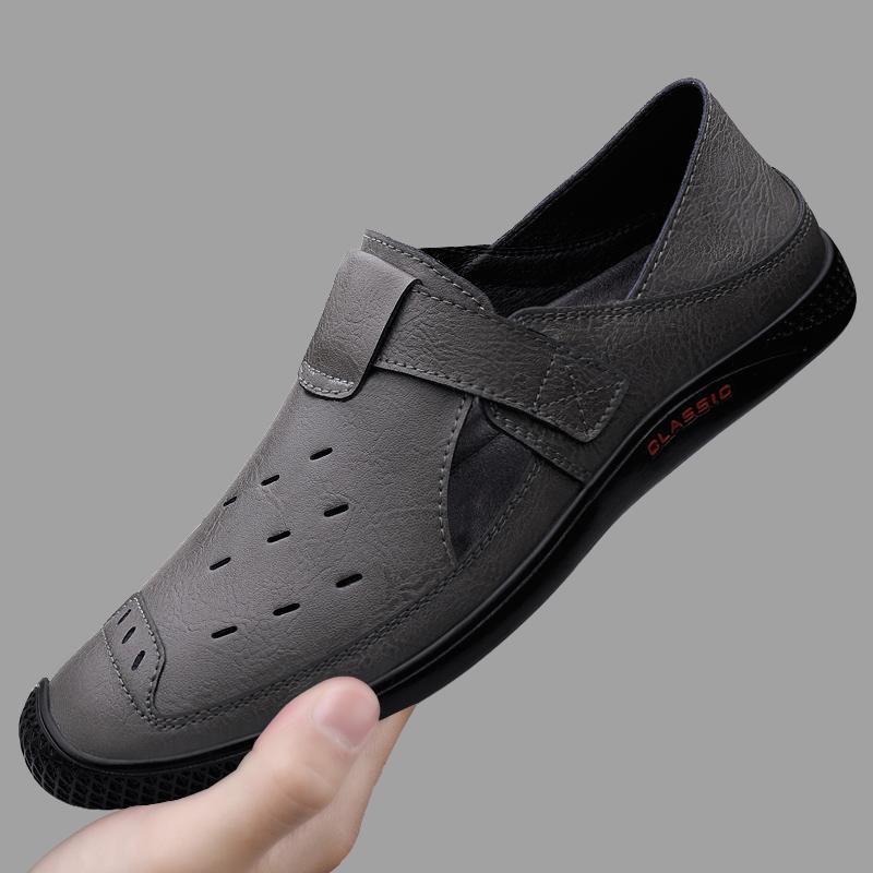 Luxusní značková pravá kůže Pánské Sandály Mokasíny Pánské Šaty Sandály Ruční výroba Kožené boty Pánské Sandály