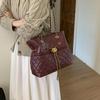 Autumn and Winter New Rhombus Armpit Bag Chain Large Capacity Crossbody Shoulder Women's Bag Drawstring Tote Bag Tide
