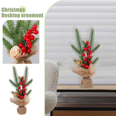 Christmas Decoration - Artificial Fake Christmas Tree With Ornaments - Home Bedroom Living Room Desk Organization Decor
