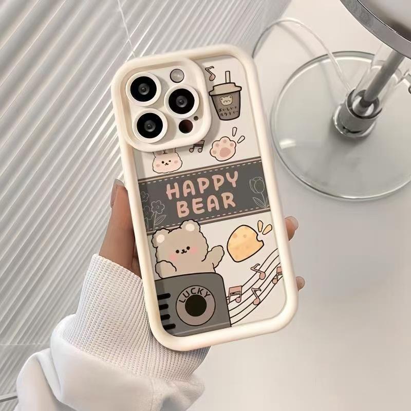 Music Bear Applies To Iphone16promax Mobile Phone Case Apple 15 Anti-drop 14 Japanese and Korean 13 Cute 12 New Models