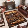 Truck Theme Crystal Velvet Rug Personalized Custom Name Text Soft Floor Mat Home Decor
