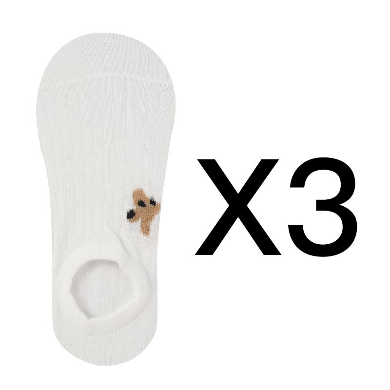Women's Socks Fashion Summer Sock Low Tube Female White Solid Color Breathable Non Slip Invisible Socks