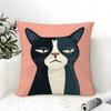 Funny And Silly Cat Pattern Pillow Case Cotton Linen Fabric Square Zipper Pillowcase Home Decorative Living Room