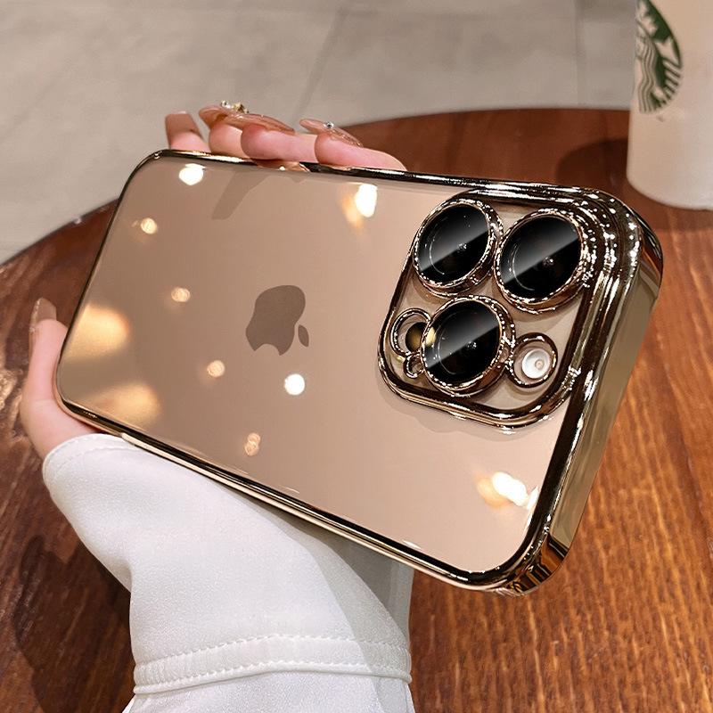 

Підходить для IPhone 16. Чохол для телефону. Висока прозорість. Все включено. Гальванічний ПК. Скляна плівка для об’єктива 15. Захисна кришка Hard Shell XR. iPhone11PRO MAX золотистий