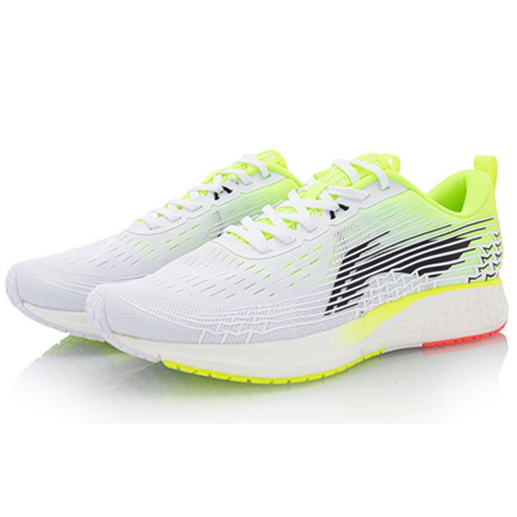 Li Ning Red Hare 4 PU, Textile Cushioning Rebound Breathable Lightweight Low Top Running Shoes Men's White Green ARBP037-15
