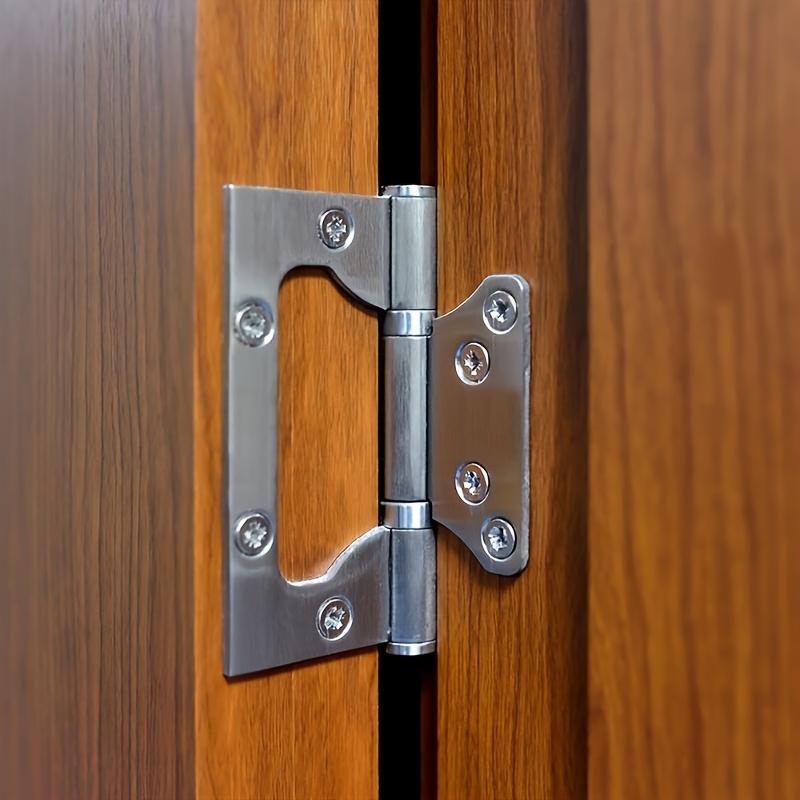 4pcs of heavy-duty silent thickened stainless steel door hinges - high load-bearing capacity supports 360° rotation,Sleek Design