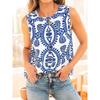 Summer New Arrival Retro Geometric Print Outwear Vest Women 2025 Fashion Niche Loose Pullover Sleeveless Tops Women