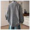 Men's Fake Two-Piece Long-Sleeve Knit Shirt, Loose Plus Size, Lapel Hoodie, American Style, Spring/Autumn 2025.