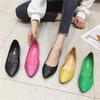 2025 Damenschuhe Leder Weiche Sohle Candy Flachmund Einzelne Schuhe Flacher Absatz Schuhe Slipper Übergröße Reif Zapatos De Mujer
