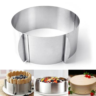 6-12 Zoll verstellbarer Kuchenring Edelstahl Backring Kuchenform Wiederverwendbare Kuchenform in Lebensmittelqualität Backwerkzeug