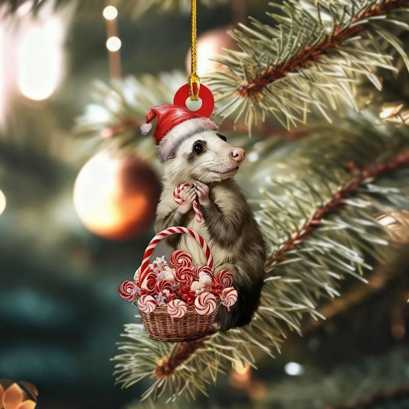 Fun Car Pendant Hanging Ornament Realistic Animal Upside-Down Opossum Rearview Mirror Hanging Decor Accessories