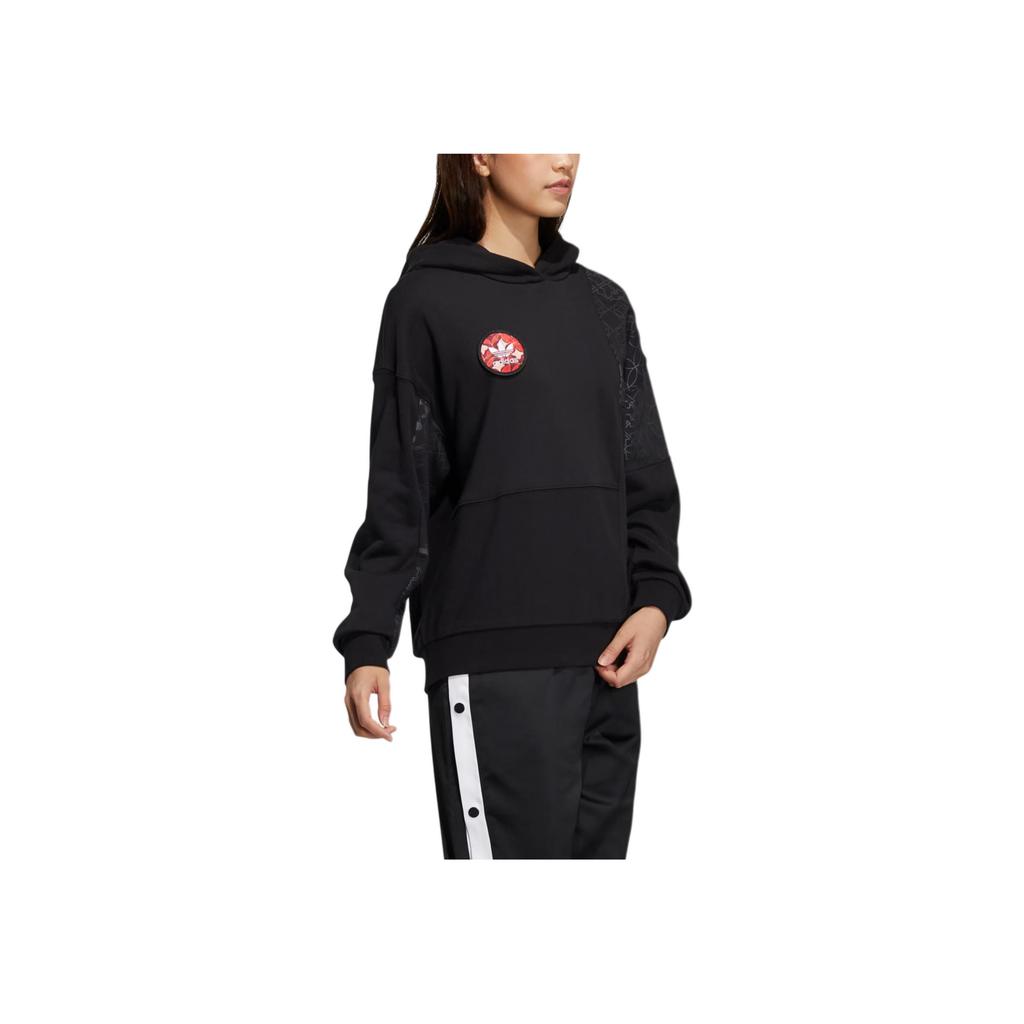 Adidas Originals Cny Ribbed Cuff Pullover Hoodie Women Hoodies Black HD0338