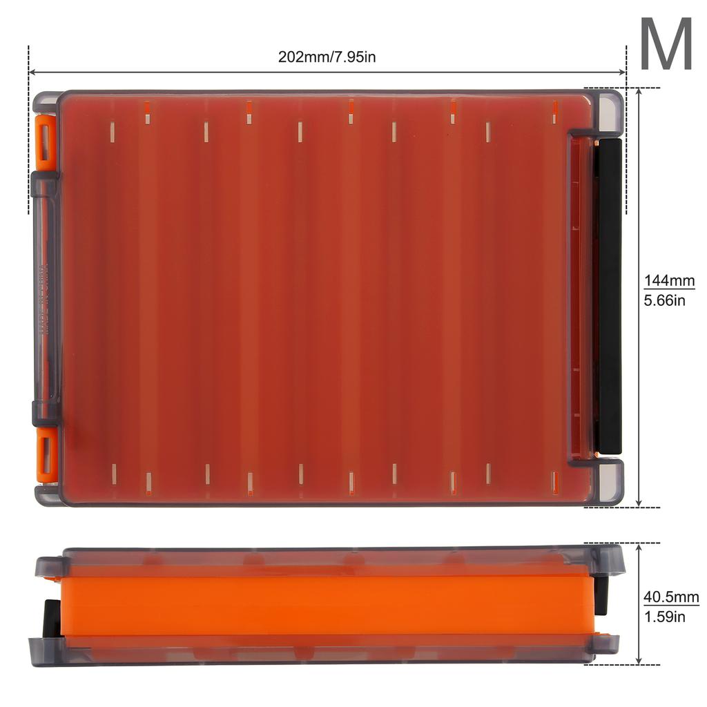 Doppelseitige 12 Fächer Angelköderbox Multifunktionale Tackle-Aufbewahrungsbox für Minnow, Garnelen, Metalllöffel Köder-Organizer