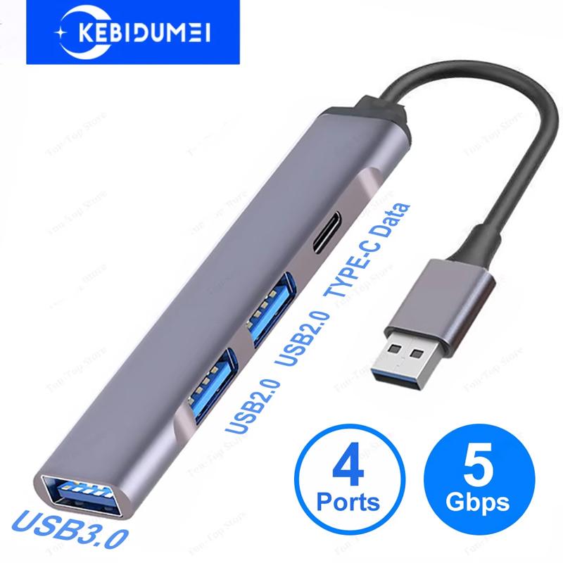 4 in 1 USB C HUB USB 3.0 5Gbps High Speed USB Splitter Type-c Adapter USB C Docking Station OTG Adapter for PC Laptop Macbook