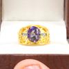 Alexandrite Oval Cut With 925 Sterling Silver Gold Plated Ring For Men's #A642 JL375656937878
