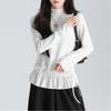Half Turtleneck Fungus Edge Polka Dot Hem Lace T-shirt Bottoming Shirt for Women