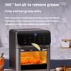 10L Velkokapacitní bezolejové elektrické fritézy pro domácnost Kuchyň 360° Pečení Konvekční trouba Automatická hluboká fritéza