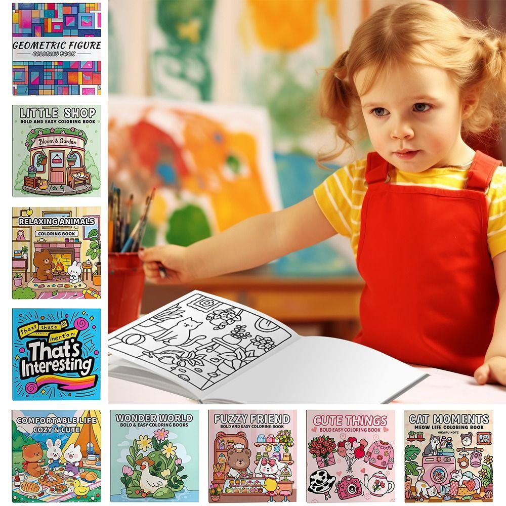 Stress Relief Graffiti Painting Book Cartoon Paperback Montessori Drawing Toy  for Adults And Teens