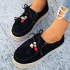 Women's Platform Fashion Single Shoes Fall New Retro Versatile Front Strap Beaded
