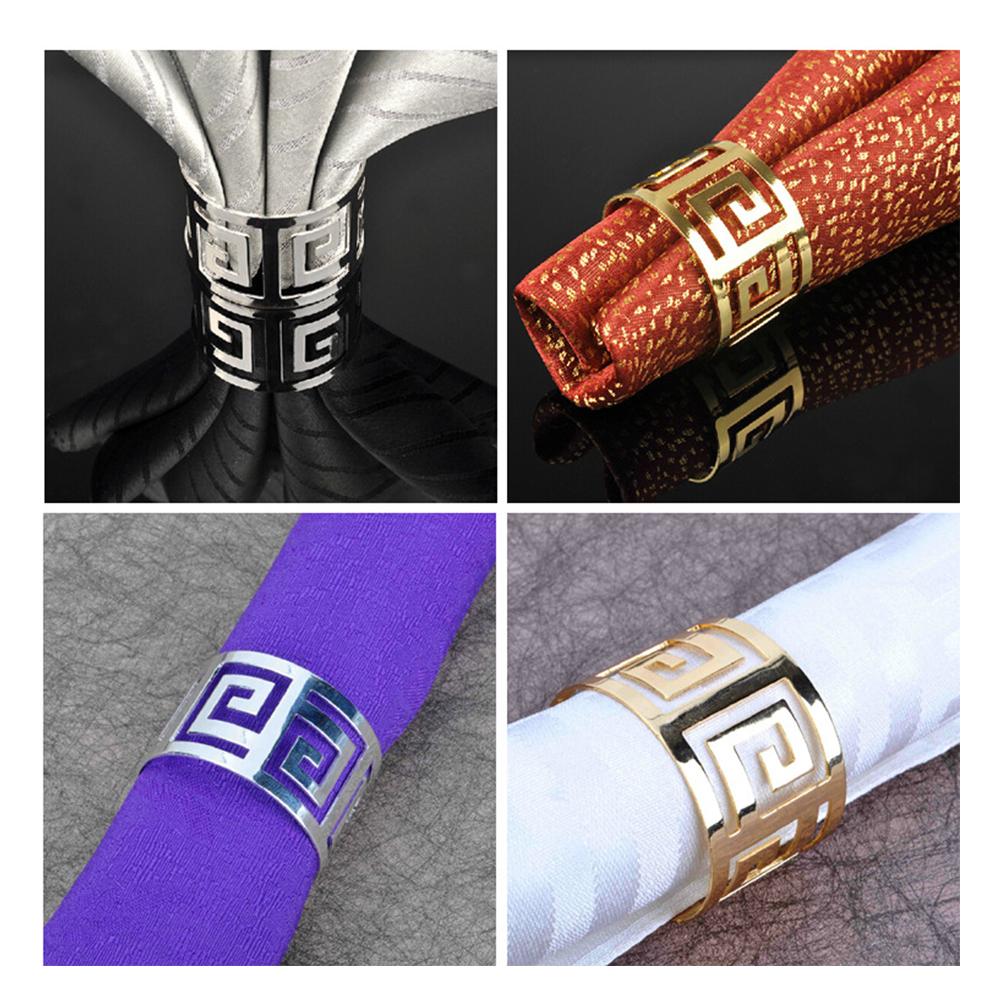 Serviettenringe aus Edelstahl zur Tischdekoration Hohles Muster Runde Serviettenringe