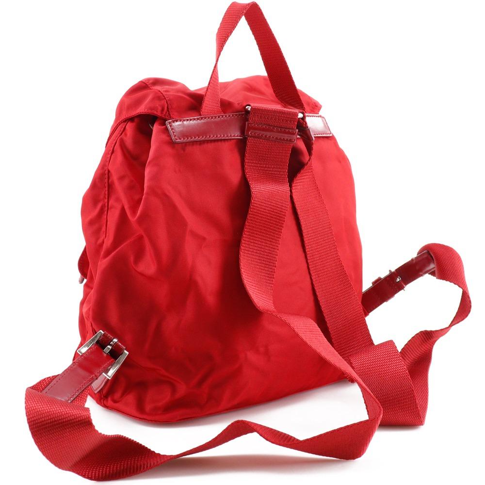 PRADA Backpack Daypack BZ6677 VERA SPORT ROSSO Red Nylon Women Used