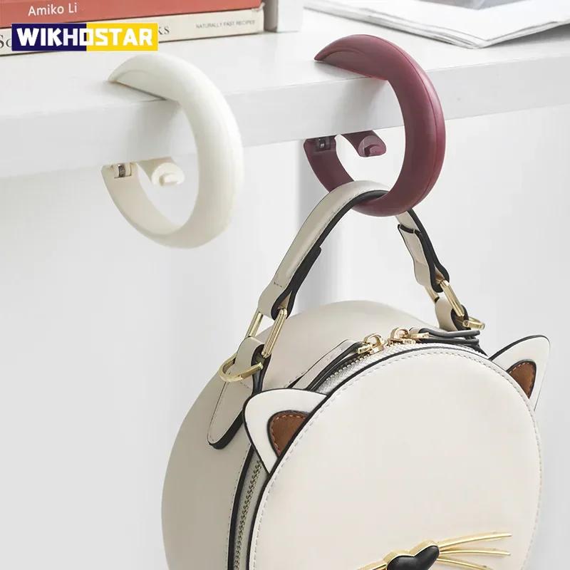 Portable Bag Hook Hanger Foldable Holders Table Office Decor Plastic Desk Side Hook Use Handbag Travel Bag Organizer Hook Holder