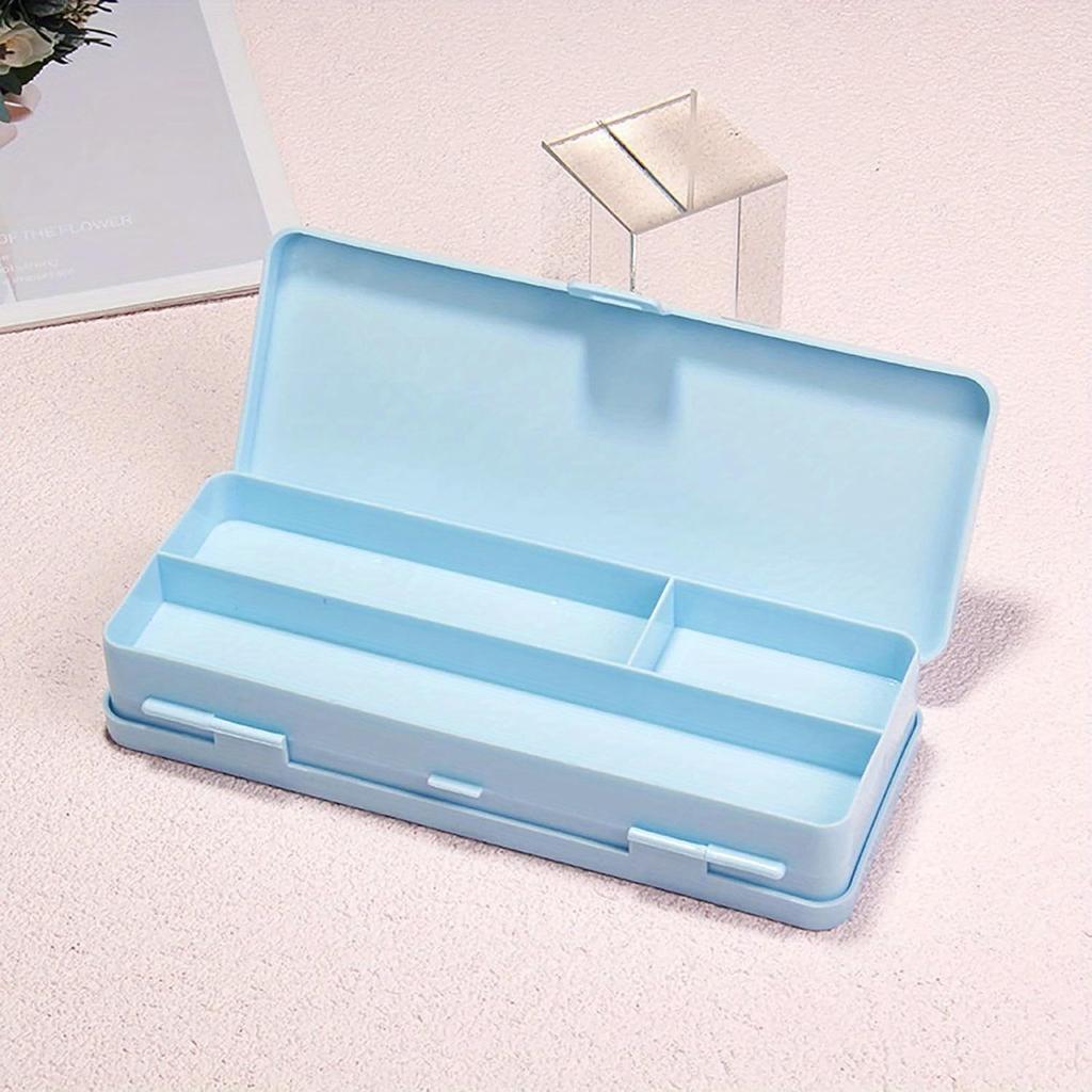 1PC Translucent Frosted Pencil Case Student Storage Pencil Case Multifunctional Double-Sided Macaron Double-Sided Pencil Case