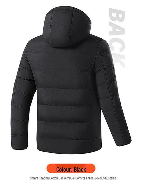 Heated Unisex USB Hooded Winter Jacket with Constant Temperature