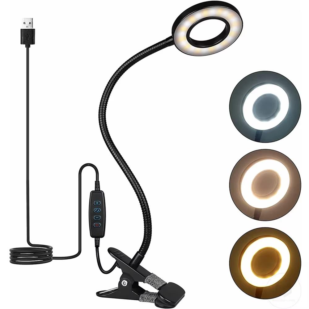 LED Clip on Mini Book Lamp USB Rechargeable Reading Lamp Book Reading Light Portable Read Book Light Bedroom Reading Night Light