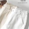 Women's Cotton Linen Wide-Leg High-Waisted Pants - Summer Loose Casual Straight-Leg Long Pants