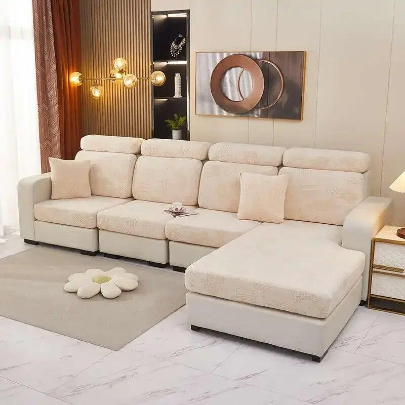 Pokrowce na sofy przeciwkurzowe Poszewka na oparcie siedzenia Elastyczny poliester Przekrój narożna narzuta na kanapę Ochraniacz na szezlong