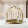 Goldener Vogelkäfig Kosmetik-Organizer Eisen Kosmetik-Ausstellungsständer Schmuckhalter